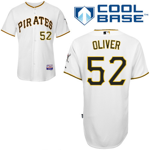 Andy Oliver #52 MLB Jersey-Pittsburgh Pirates Men's Authentic Home White Cool Base Baseball Jersey